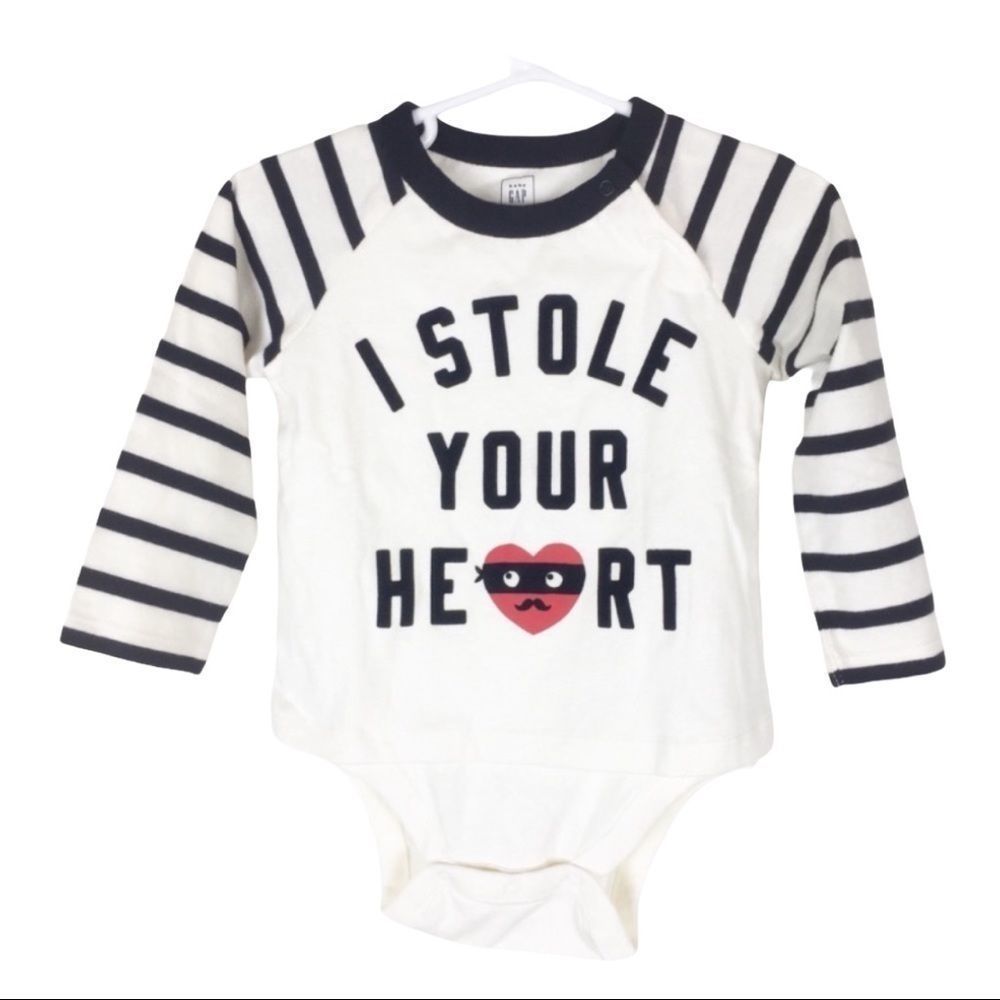 Gap Valentines I Stole Your Heart Baby Onesie.